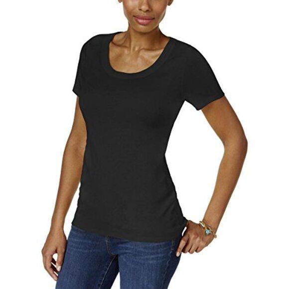 Charter Club Cotton Scoop Neck T-Shirt - Picture 2 of 3